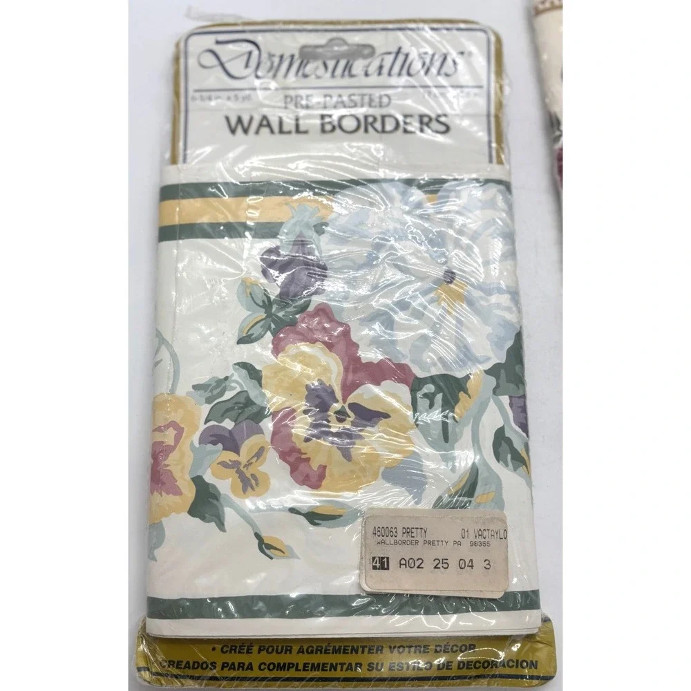 20 Yards Wallpaper Border Floral Pansy & Elenor Patterns 6.75